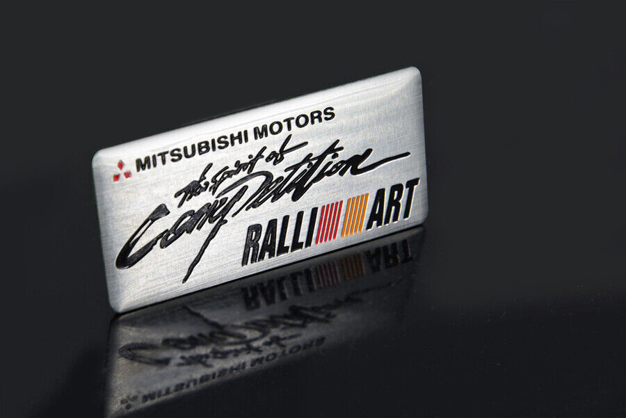 Aluminum Car Rear Trunk Emblem Decal Badge Sticker RALLIART Logo for MITSUBISHI
