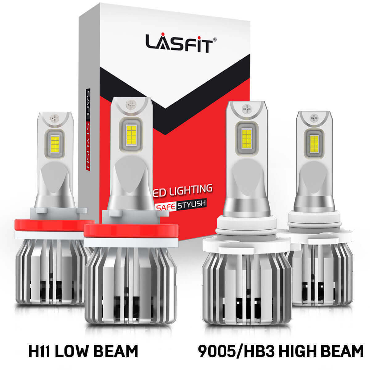 4x LASFIT Combo LED Bulbs for Chevy Silverado 2500 HD 2007-2019 Headlight Lights