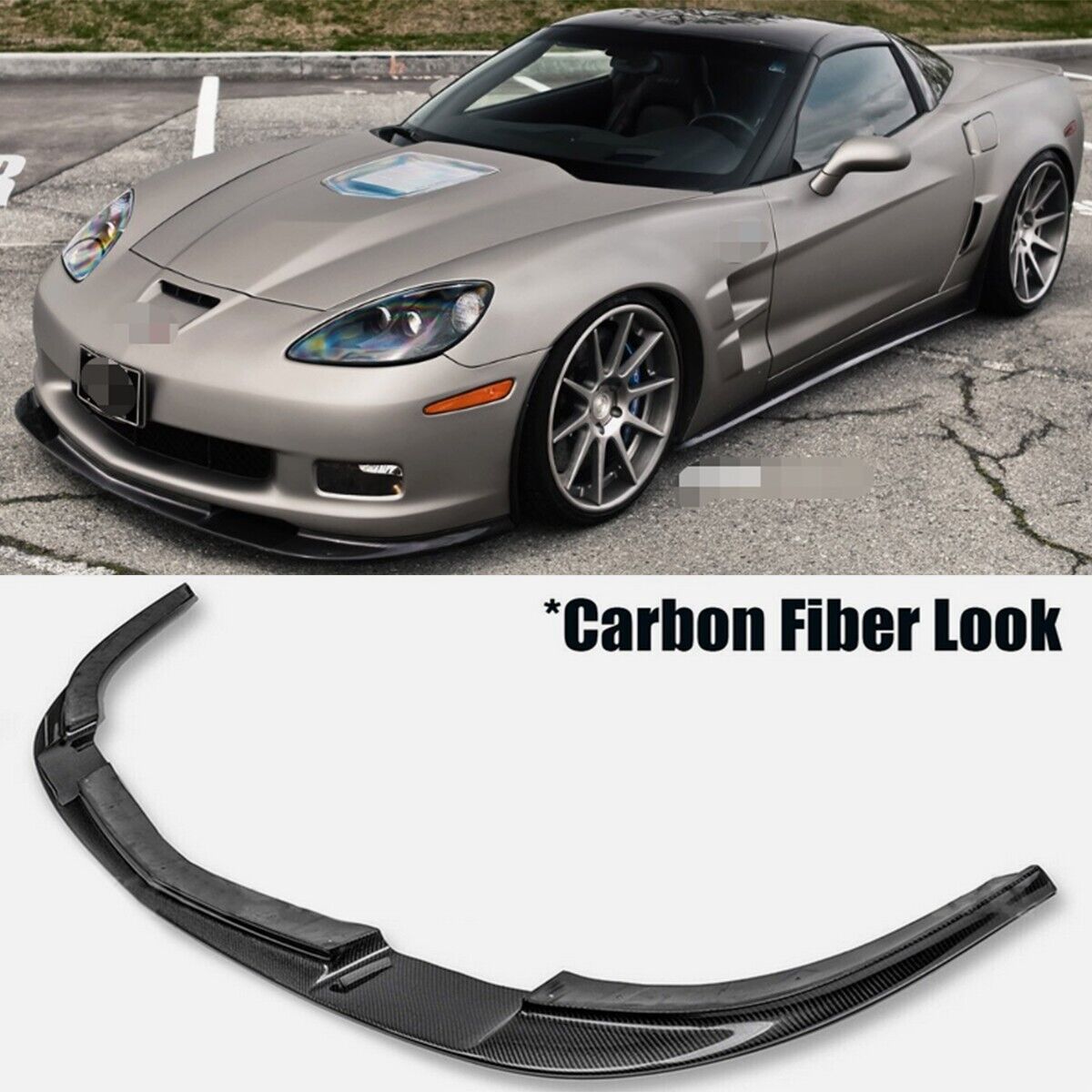 ZR1 Style Carbon Fiber Front Bumper Lip Splitter For 05-13 Corvette C6 Z06 | EOS