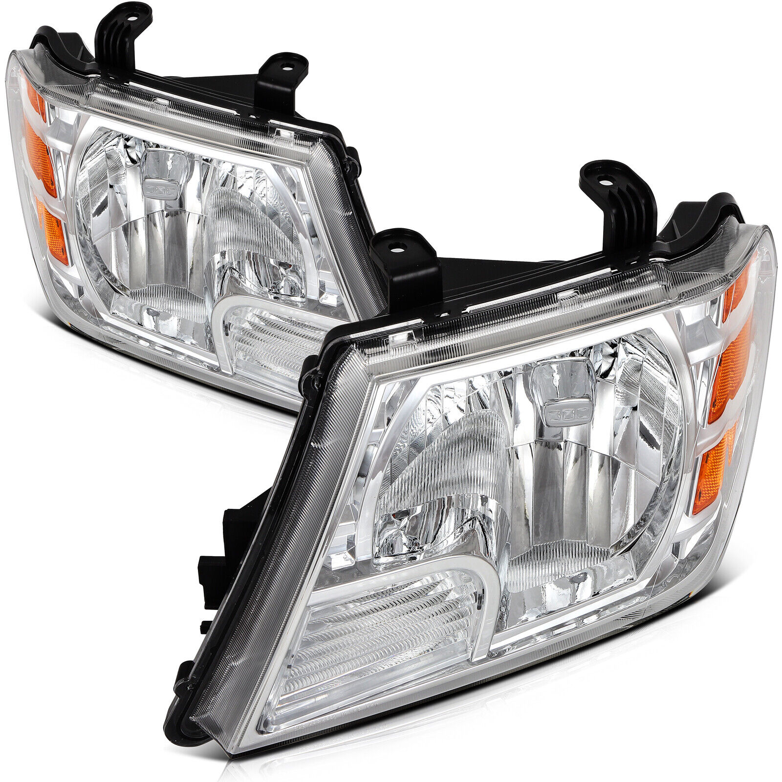 For 2009-2020 Nissan Frontier Chrome Housing Headlight Assembly Left Right Pair
