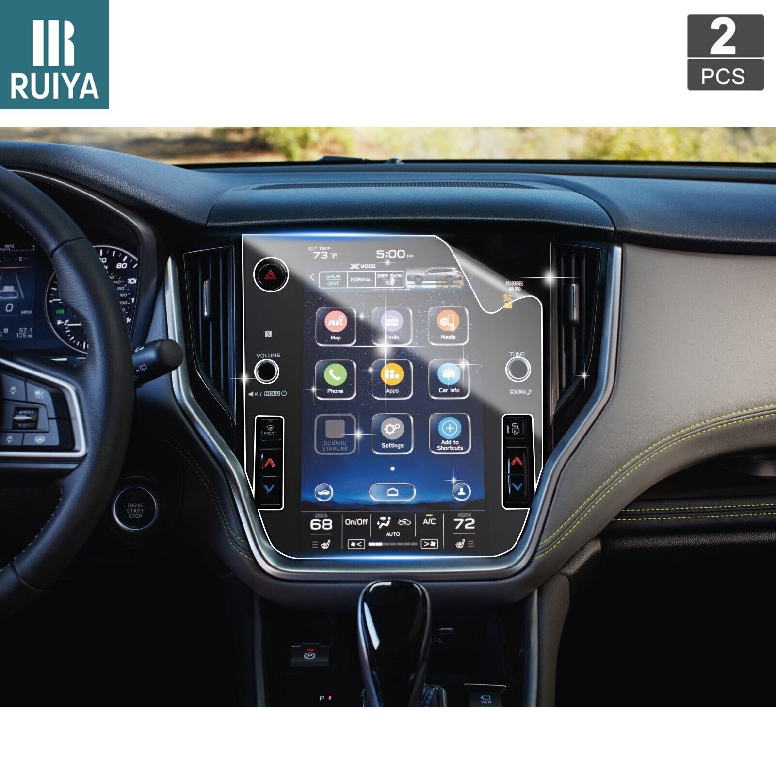RUIYA Car Touchscreen Protector 2 PET Film 11.6-in For 2020-2023 Subaru Outback