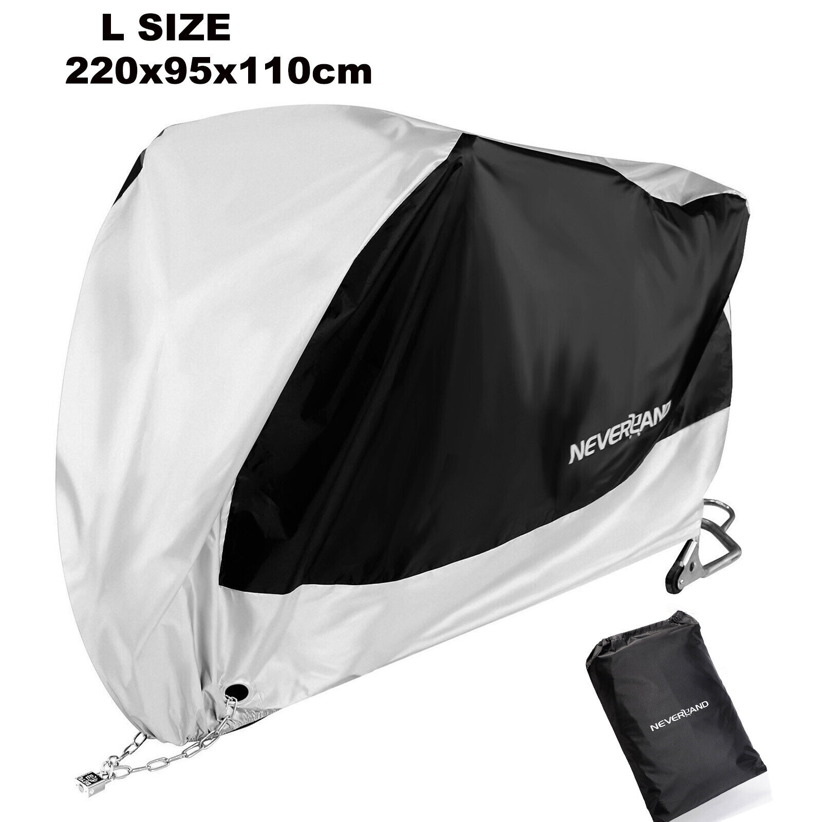 Large Waterproof Motorcycle Cover Heavy Duty for Sun Snow UV Rain Dust Resistant