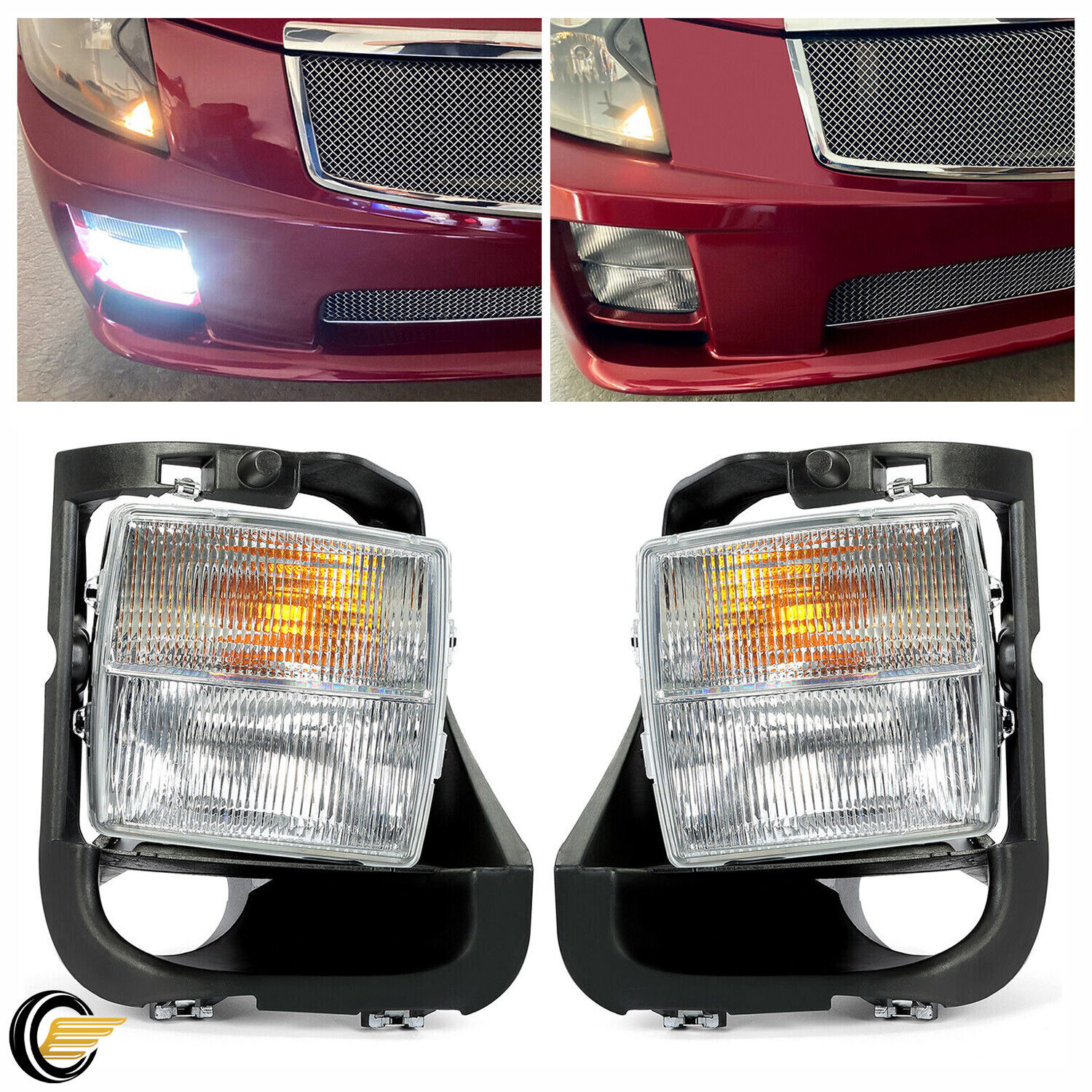 New Clear Lens Fog Light & Signal Light Kit Fit For 2004-2007 Cadillac CTS CTS-V