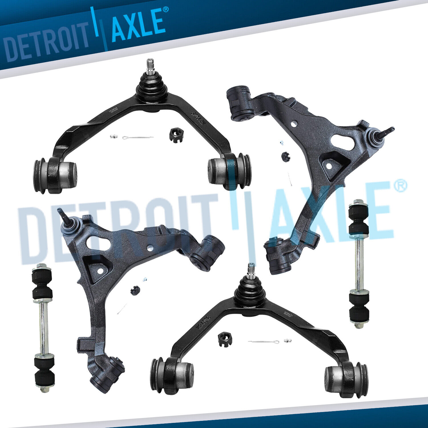 4WD Front Upper Lower Control Arms Sway Bar Links for 1997-2002 F-150 Navigator