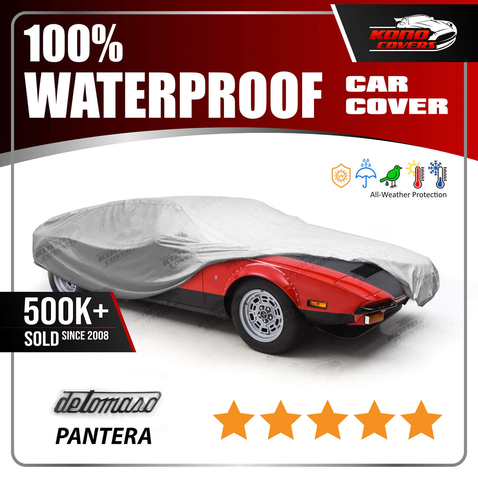 DETOMASO PANTERA 1971-1974 CAR COVER - 100% Waterproof 100% Breathable