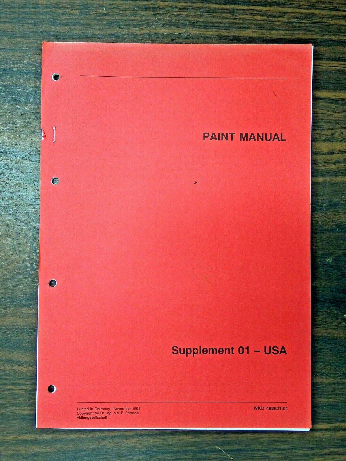 Original 1991  Porsche Paint Manual Supplement. 36 Pages