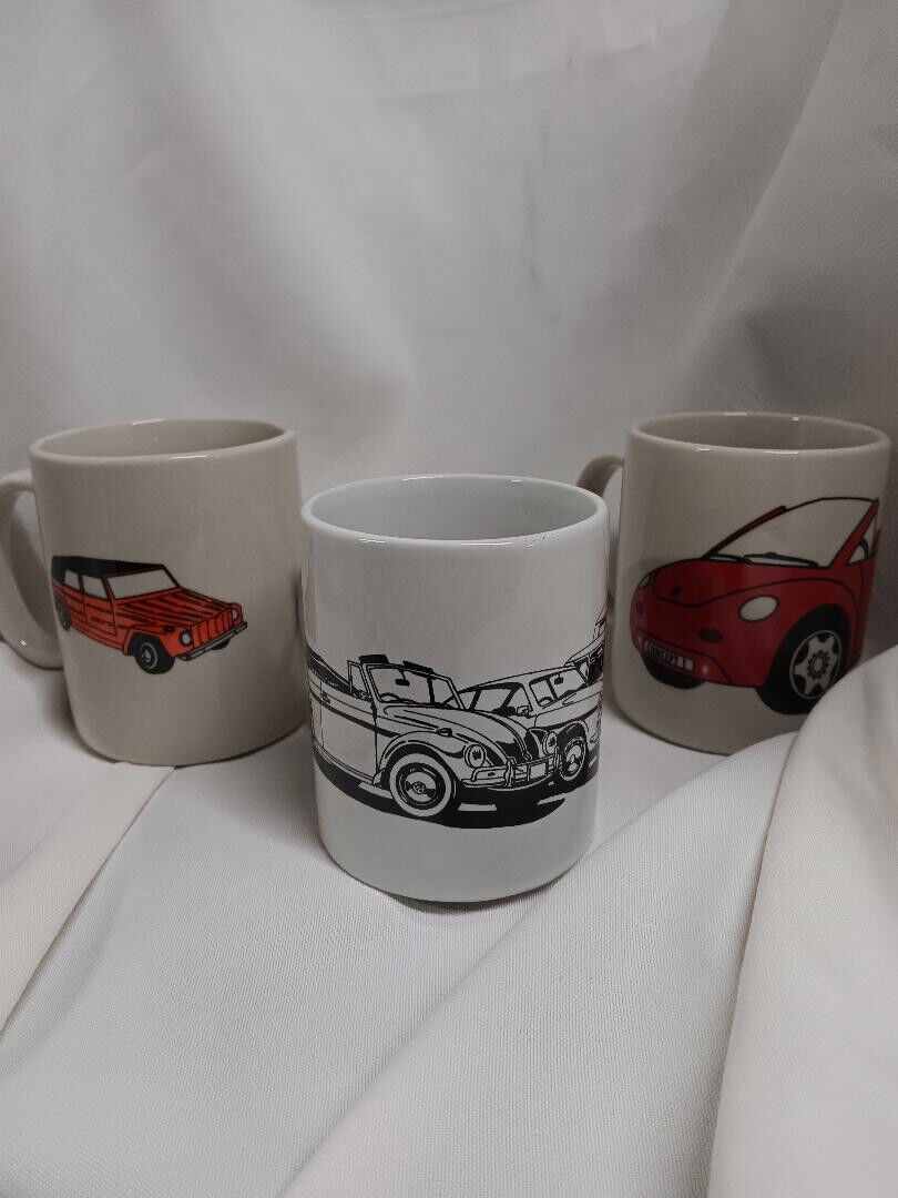 VW Volkswagen CONCEPT BEETLE, THING & BUS FASTBACK Coffee Cup