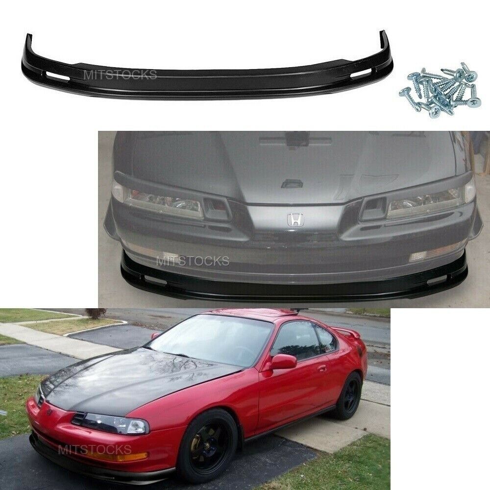 FOR 92-96 PRELUDE MUGEN STYLE ADD-ON PP BLACK FRONT BUMPER LIP SPOILER CHIN NEW