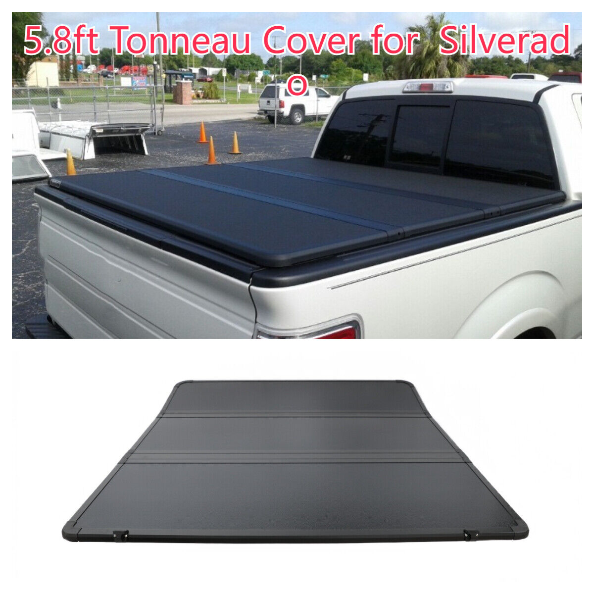 5.8ft Tri-Fold Hard Tonneau Cover Truck Bed for 2019-2023 Silverado Sierra 1500