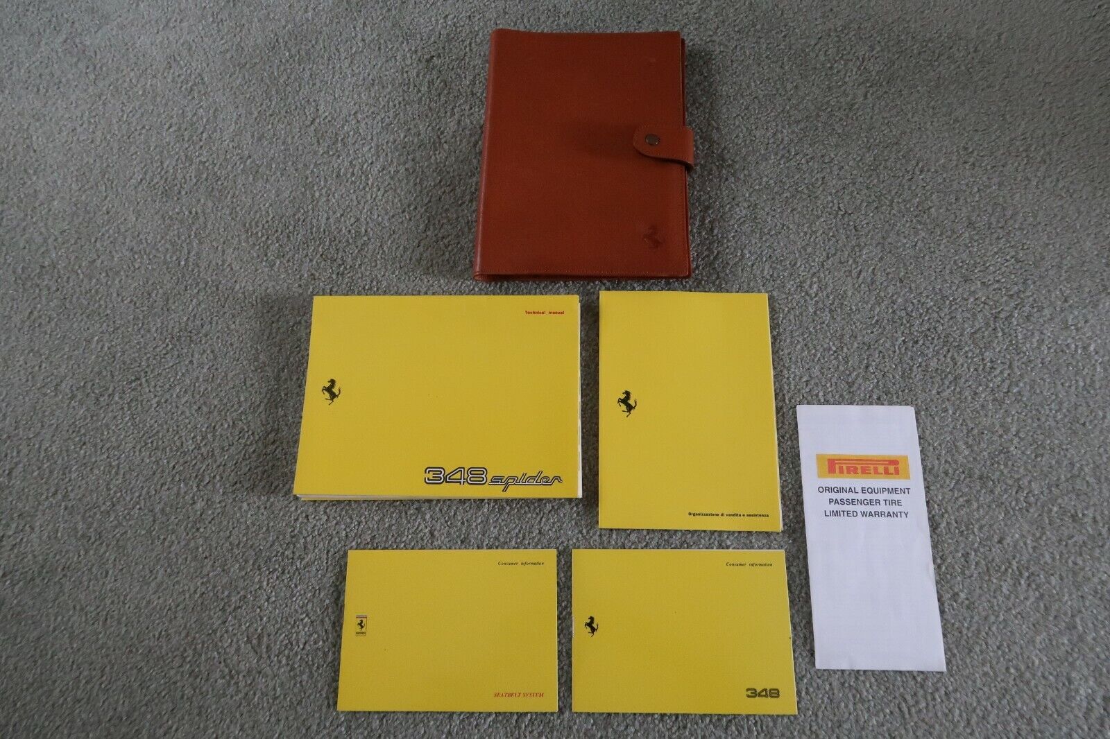 1994 FERRARI 348 SPIDER OWNERS MANUAL SET WITH  LEATHER POUCH & 