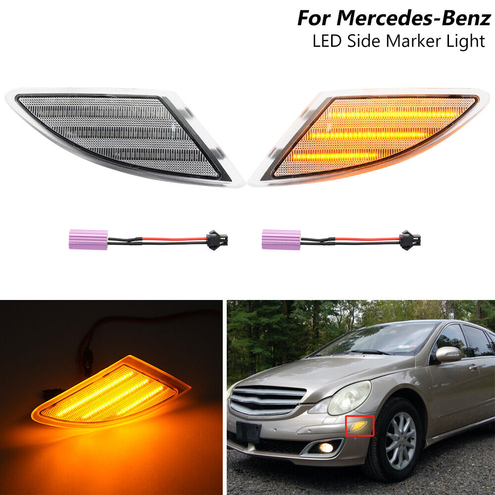For 06-10 Mercedes W251 R-Class R320 R350 R63 AMG LED Amber Side Marker Light