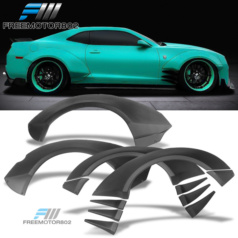 Fits 10-15 Chevy Camaro ZL1 MB Style Fender Flares Front Canards Fin PP
