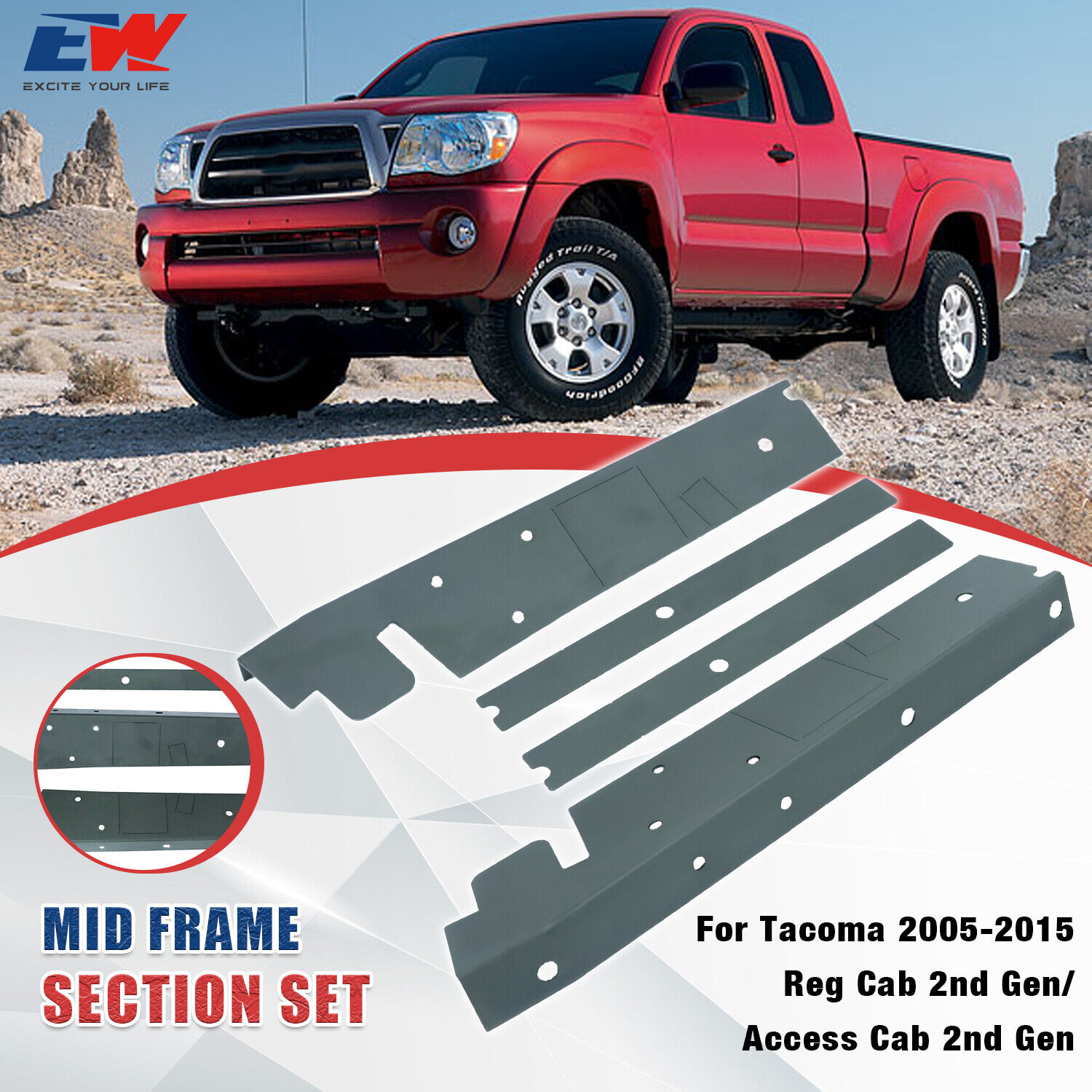 Mid Frame Section for Tacoma 2005-2015 Reg Cab 2nd Gen/Access Cab 2nd Gen NEW