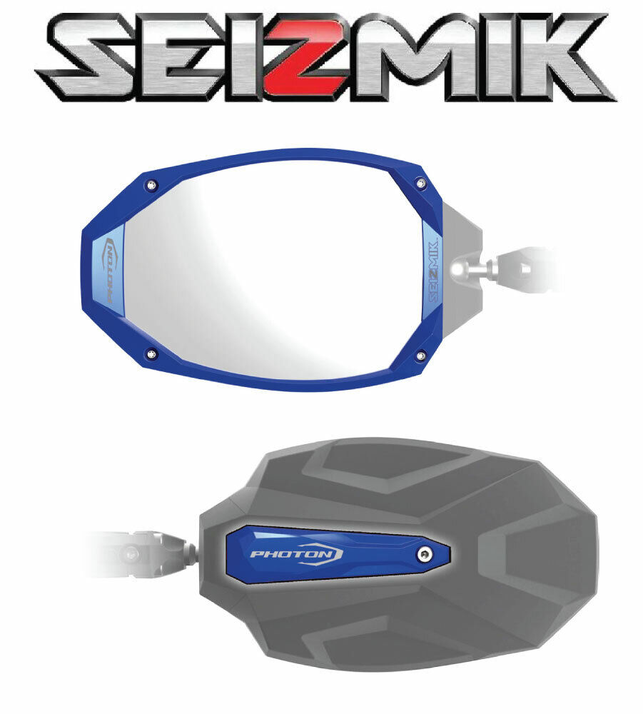 Blue Seizmik Photon Side View Mirrors for 2015-2023 Polaris RZR 900 S / 900 XP