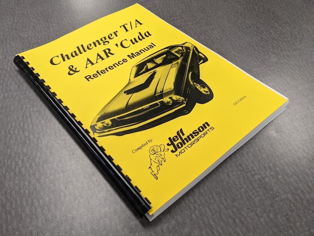 1970 Dodge Challenger T/A Plymouth AAR Cuda REFERENCE MANUAL Mopar Six Pack SIAC