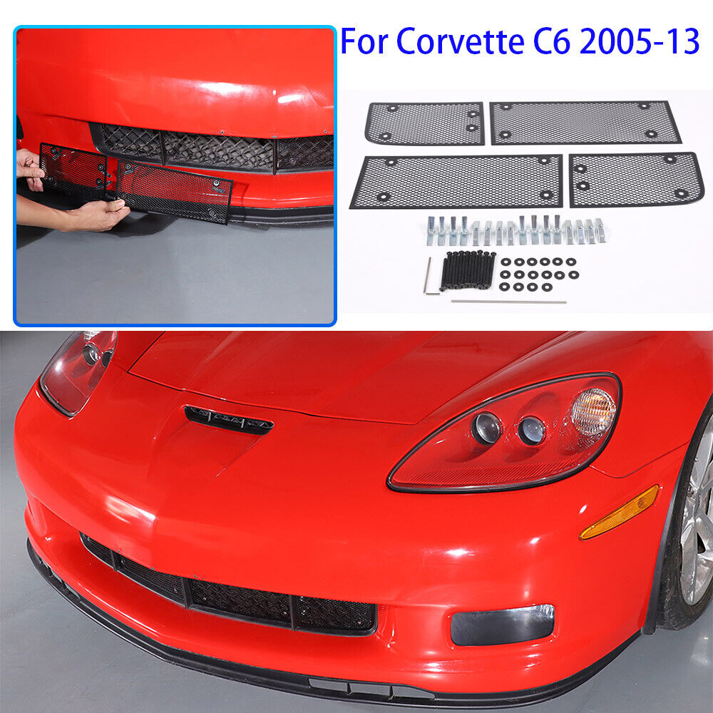 Front Grille Guard Side Vent Intake Mesh Grille Insert For Corvette C6 05-13