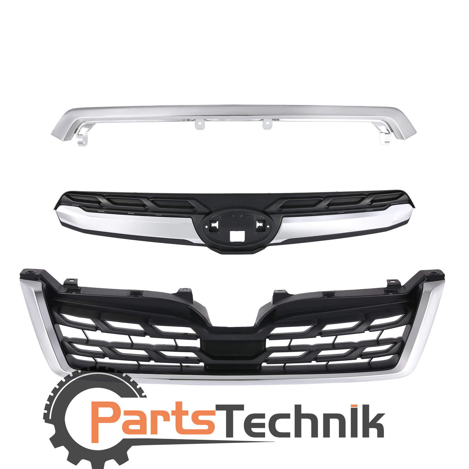 3PCS For 2014-2018 Subaru Forester Front Bumper Honeycomb Grille Grill Assembly