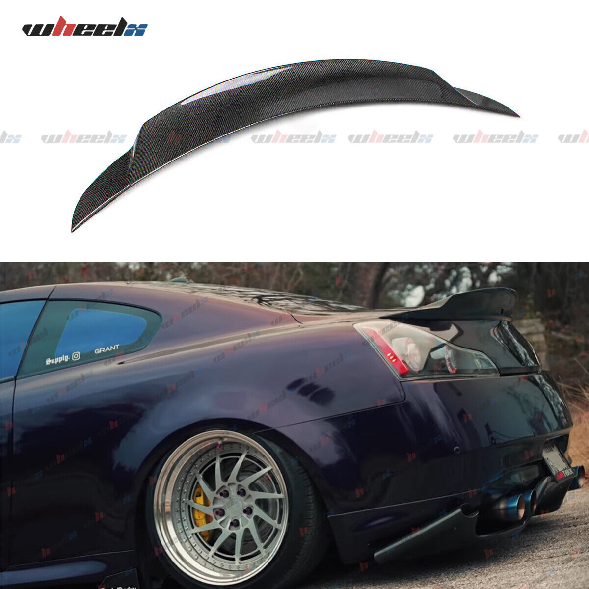 Carbon Fiber For Infiniti G37 Q60 Coupe 08-13 Duckbill Trunk Spoiler Wing Lip