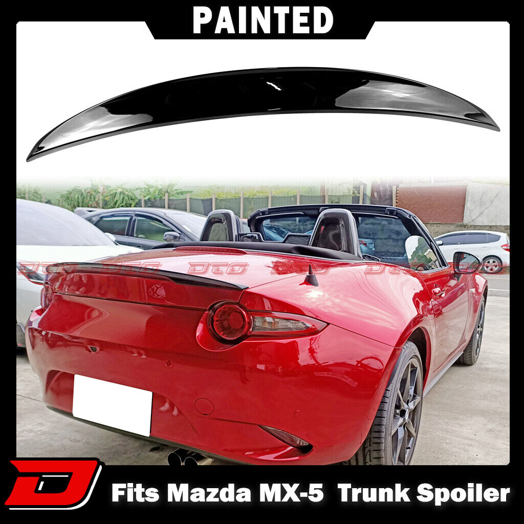  16-24 Fit For Mazda MX5 MX-5 Miata 4th P Convertible Trunk Spoiler Paint Black