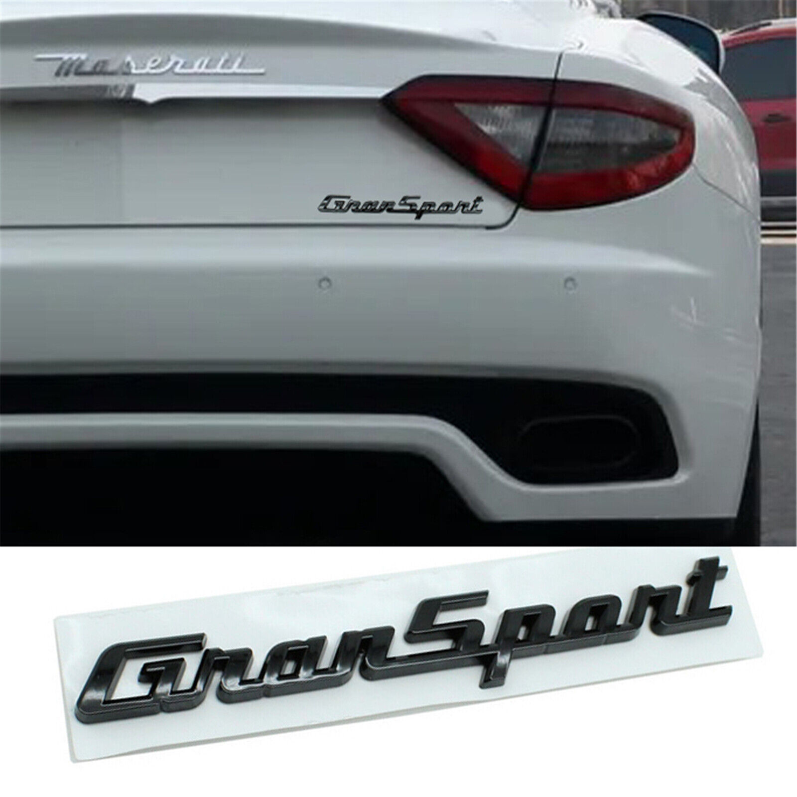 For Maserati Gransport Glossy black Rear Badge Emblem Look Deck lid Trunk decal