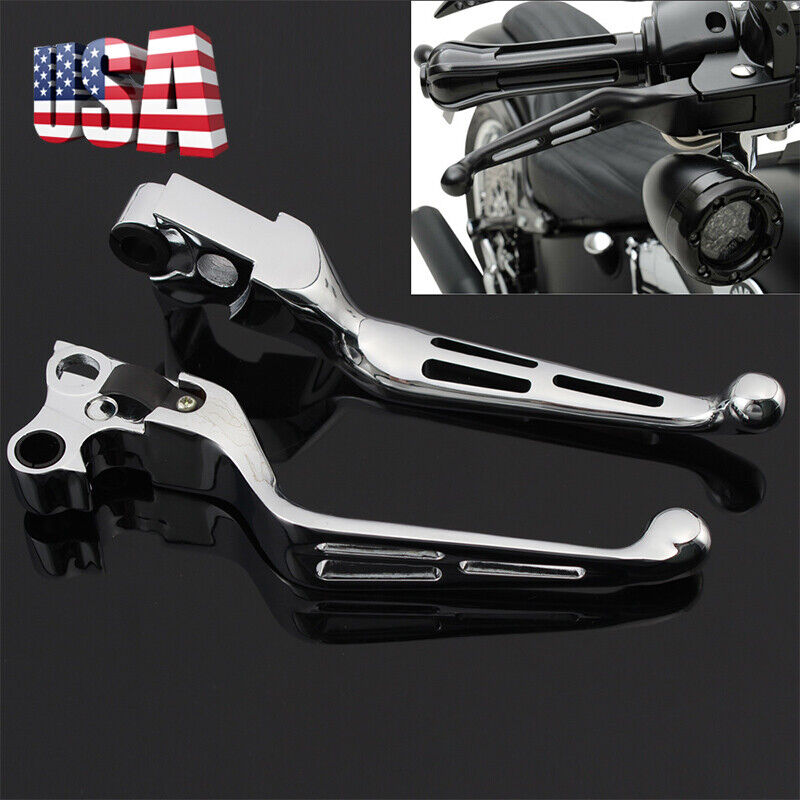 2x Chrome Hand Levers Clutch Brake Lever For Harley Sportster XL Glide Softail