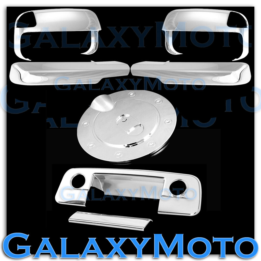 Chrome Towing Mirror+ARM+Tailgate w/CM+GAS Cover for 10-19 Dodge Ram 2500+3500