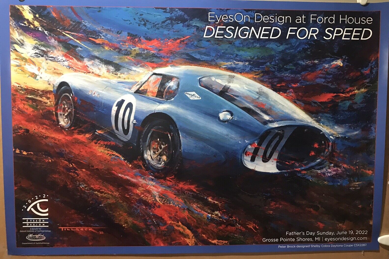 Cobra Daytona Coupe”Design For Speed”Original Event Car Poster Extremely Rare