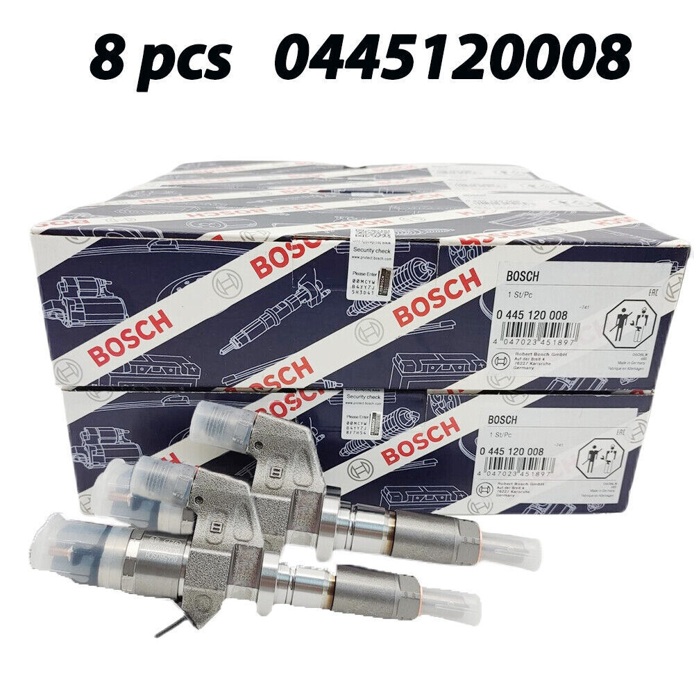 8X Bosch 0445120008 Fuel Injectors Fits For 2001 2002 2003 2004 6.6L Duramax LB7