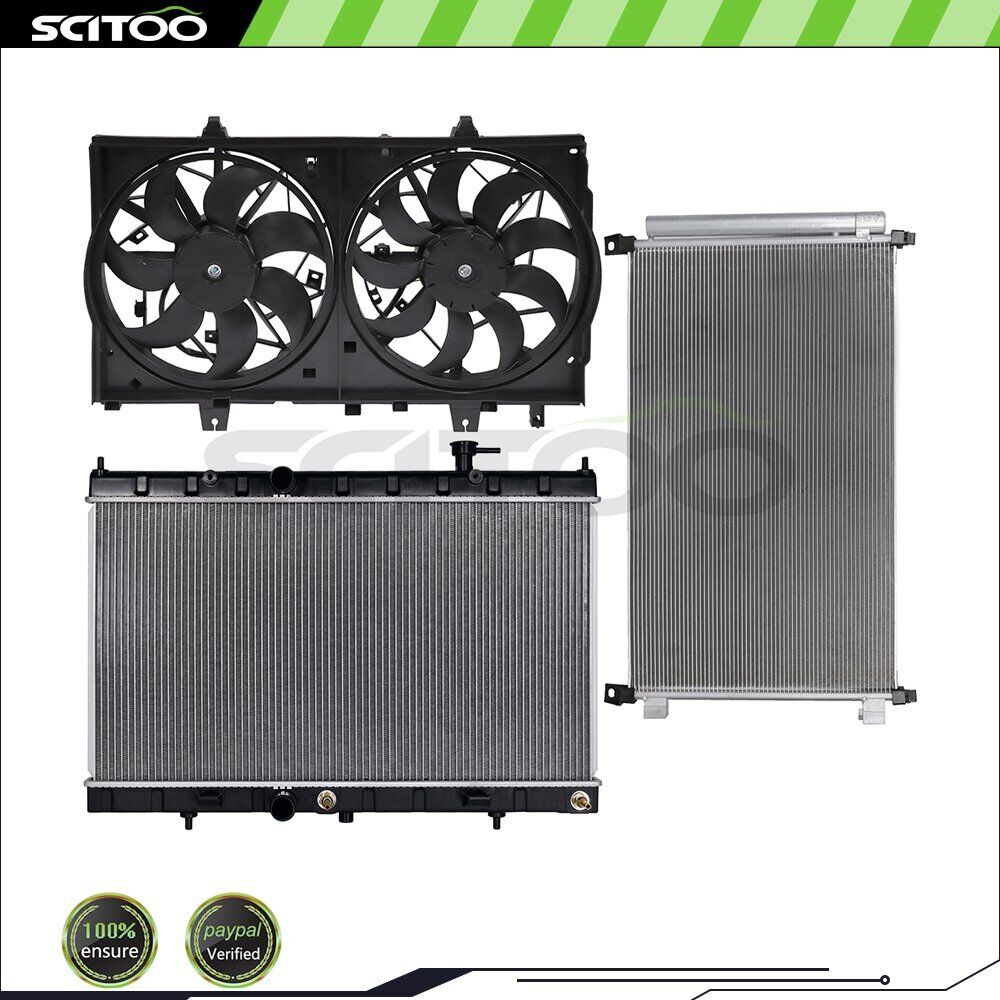 Car Cooling Fan Radiator AC Condenser Kit Fit For 2014 2015-2018 Nissan Rogue