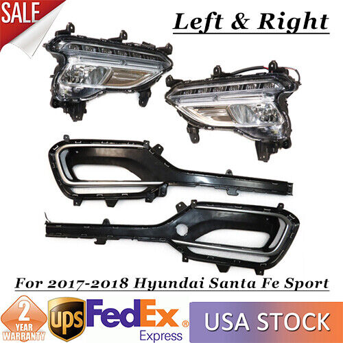 For 2017 2018 Hyundai Santa Fe Sport Left+Right Fog Lights  