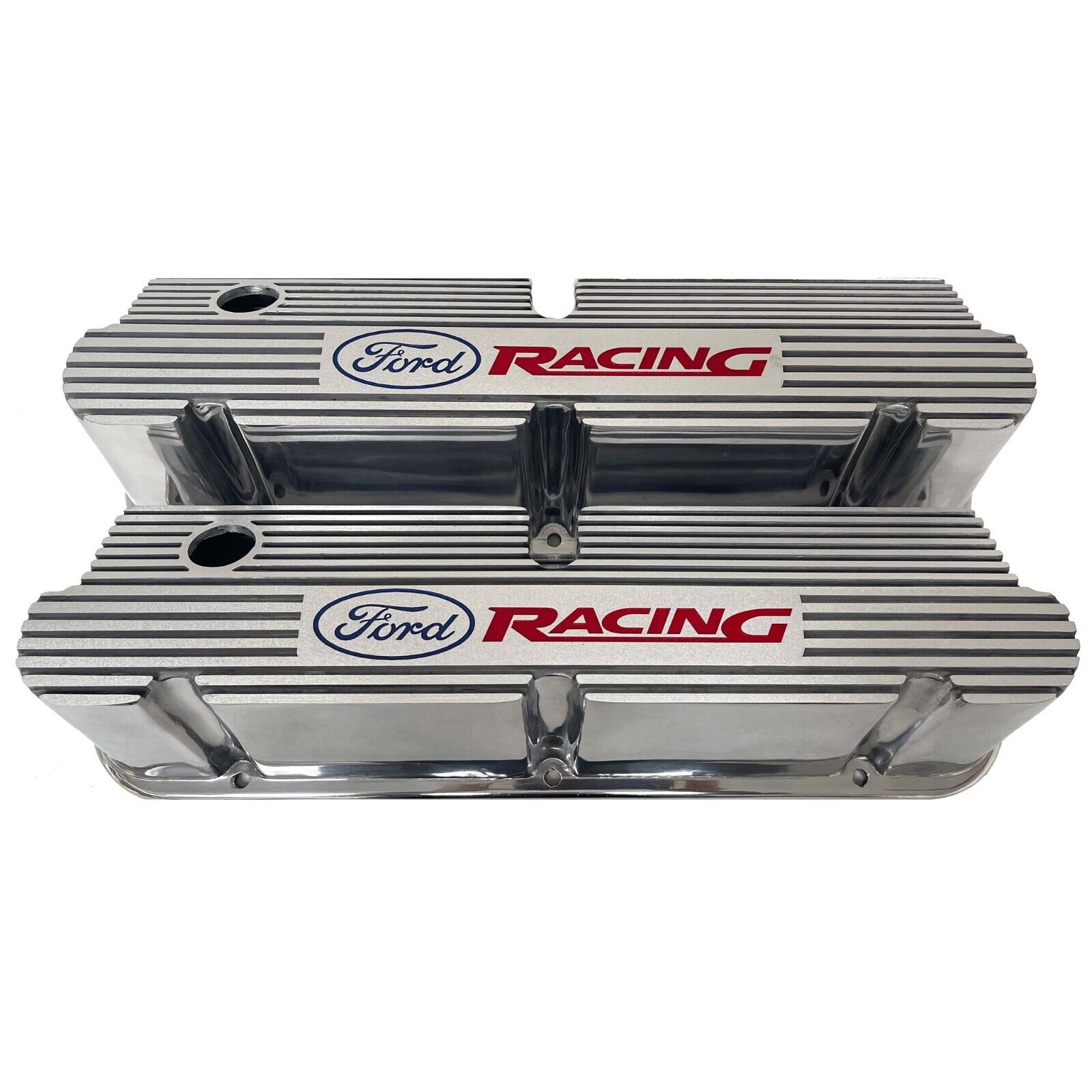 Ford 351 Windsor Pentroof Valve Covers With Ford Logo - Prototype - Polished