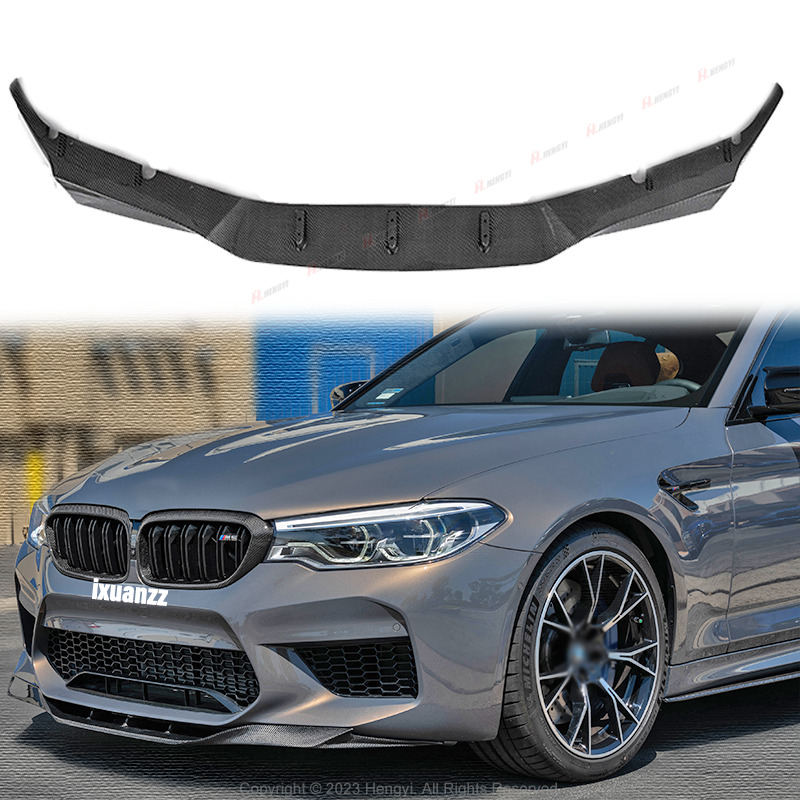 FOR 2018-2020 BMW M5 F90 LCI GTS STYLE CARBON LOOK FRONT BUMPER LIP BODY KIT