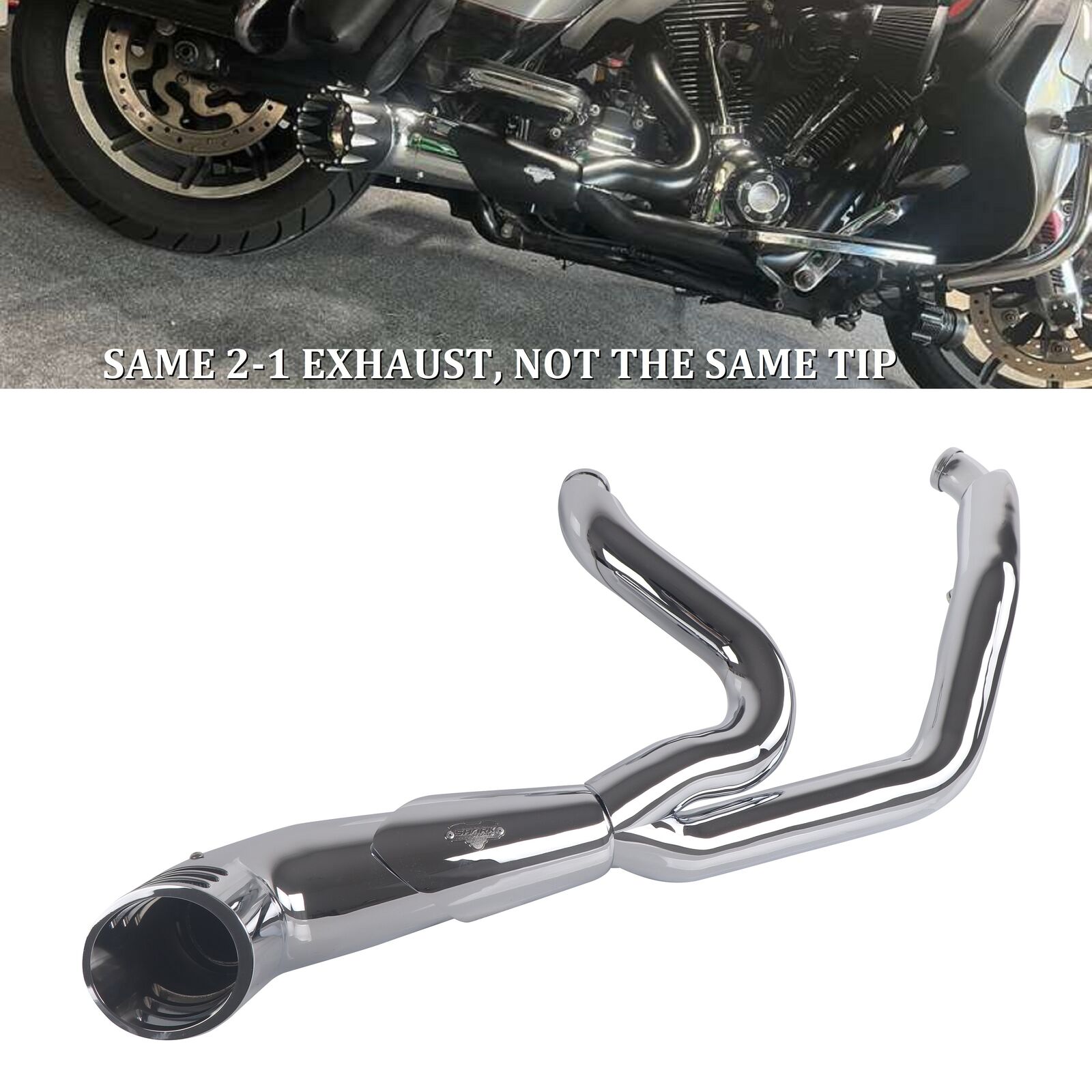 SHARKROAD 2 Into 1 Exhaust Pipes for Harley 1995-2016 Full Exhaust System