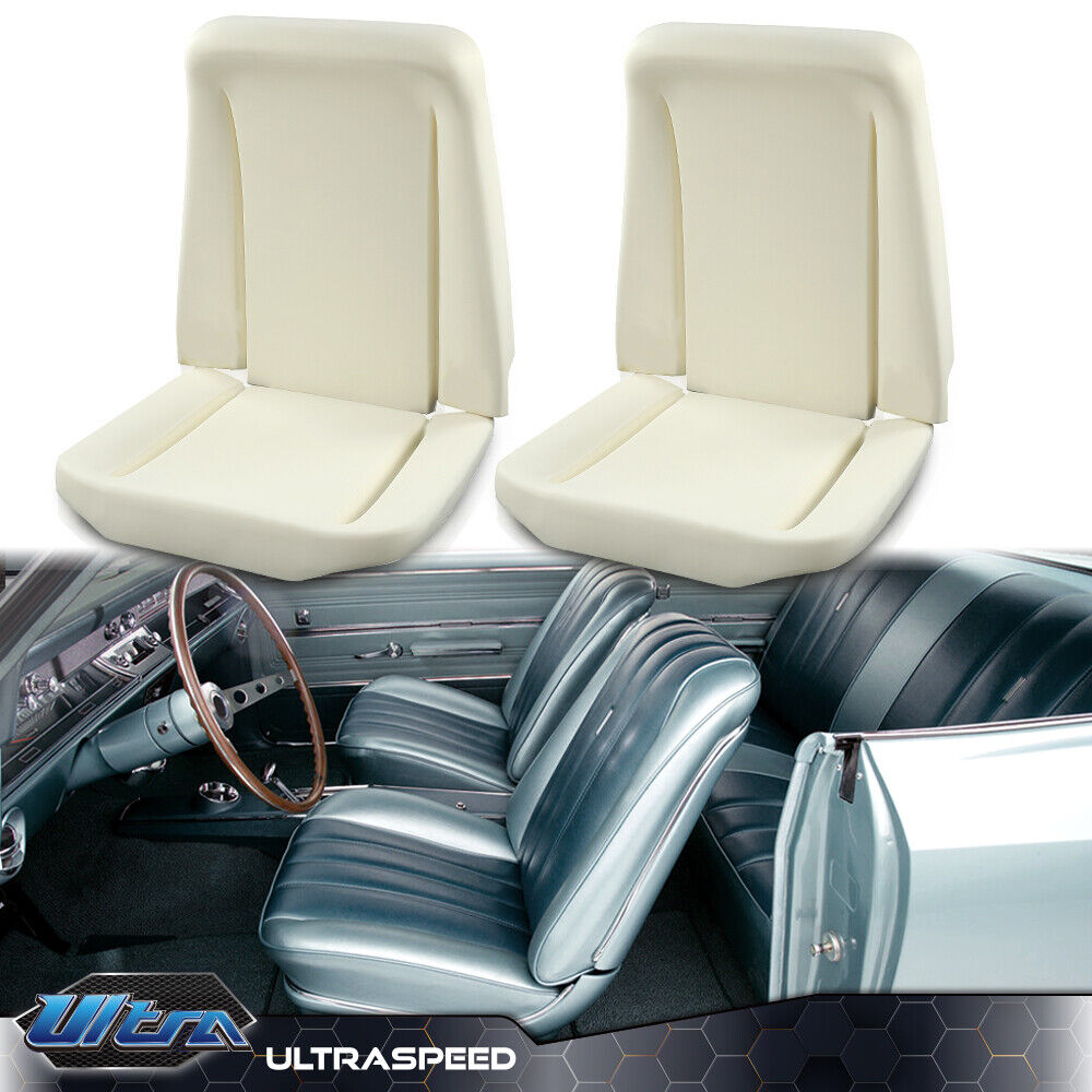 2PCS Seat Front Bucket Seat Foam Bun Cushion Upper & Lower Fit For GM 1966-1972