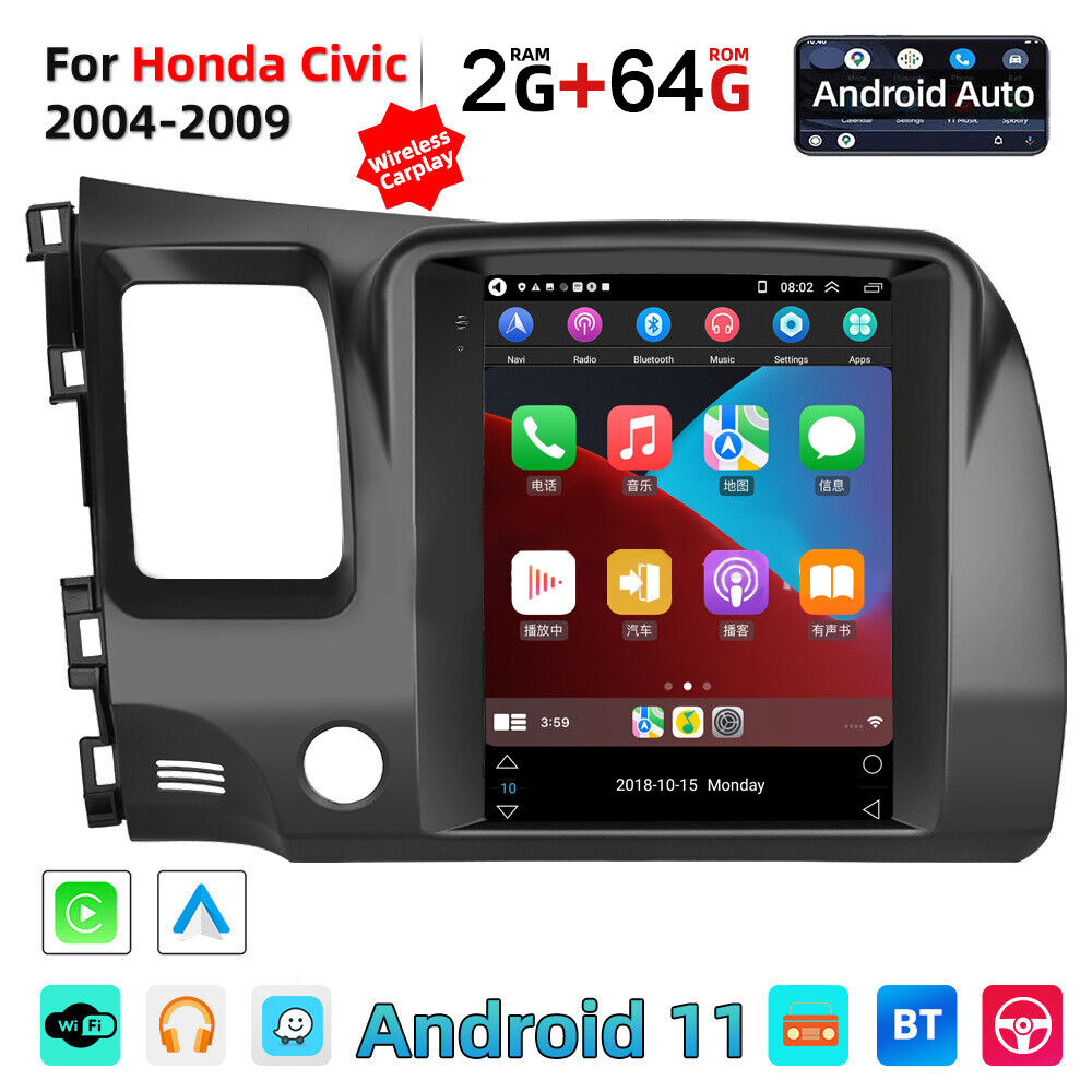 For Honda Civic 2013-2017 Carplay Android Car Stereo Radio GPS Navi 9.7\'\' 2+64G
