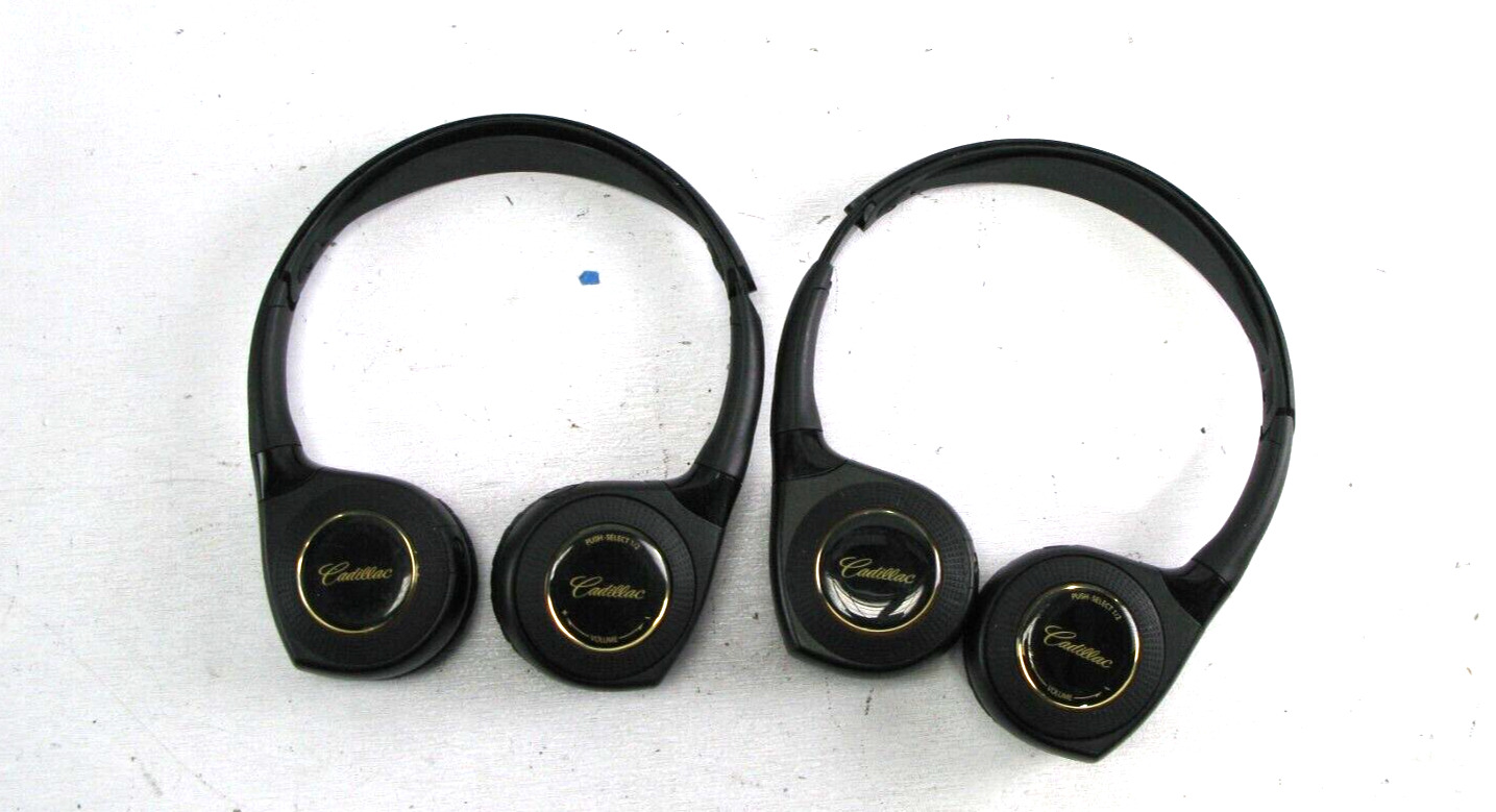 Pair (2) GM OEM Genuine Cadillac Audio Wireless DVD Entertainment Headphones #B