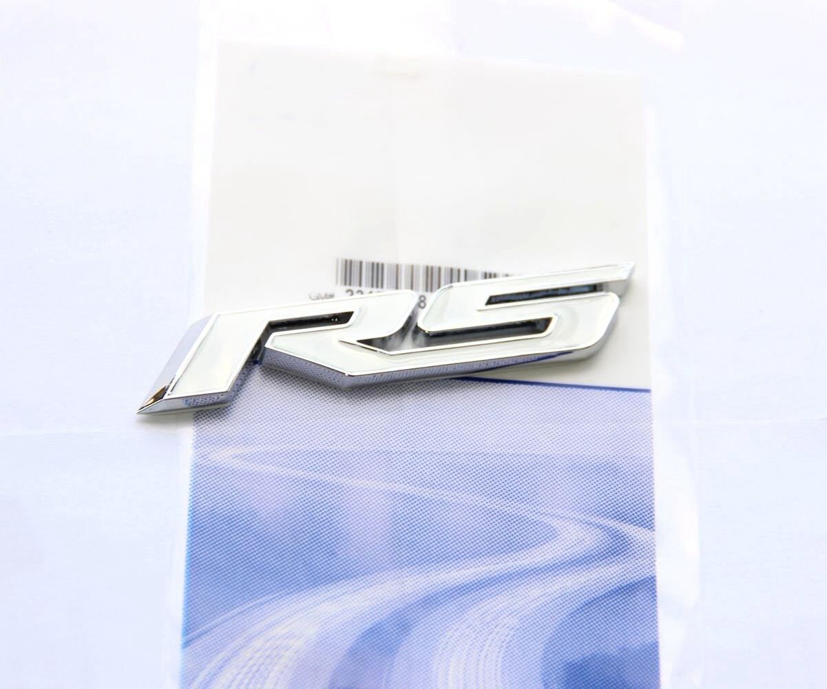 1 RS Emblem Badge R S 3D fits Camaro Silverado TRUNK White