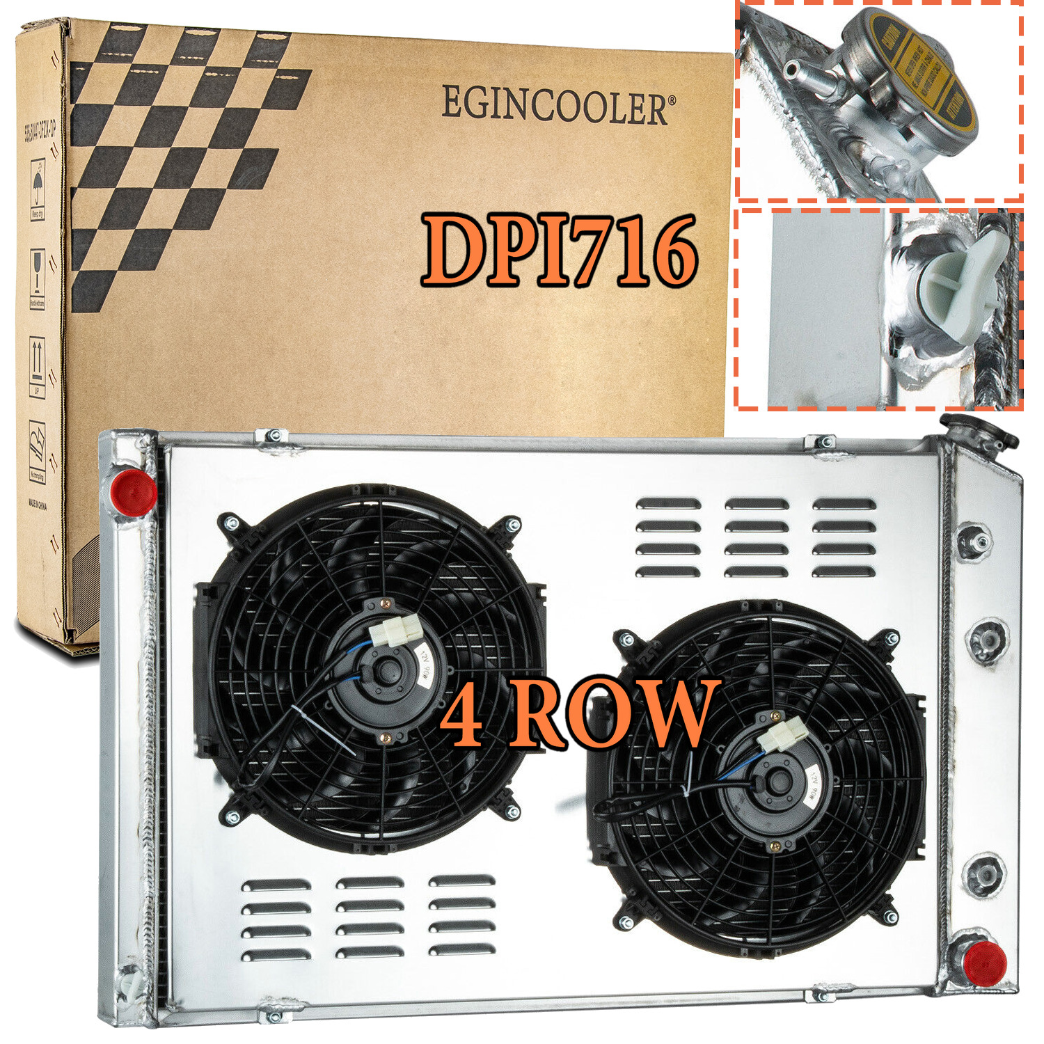 4 Row Radiator+Shroud Fan For 73-1987 Chevy C/K C10 C20 C30 K10 GMC C1500 Truck
