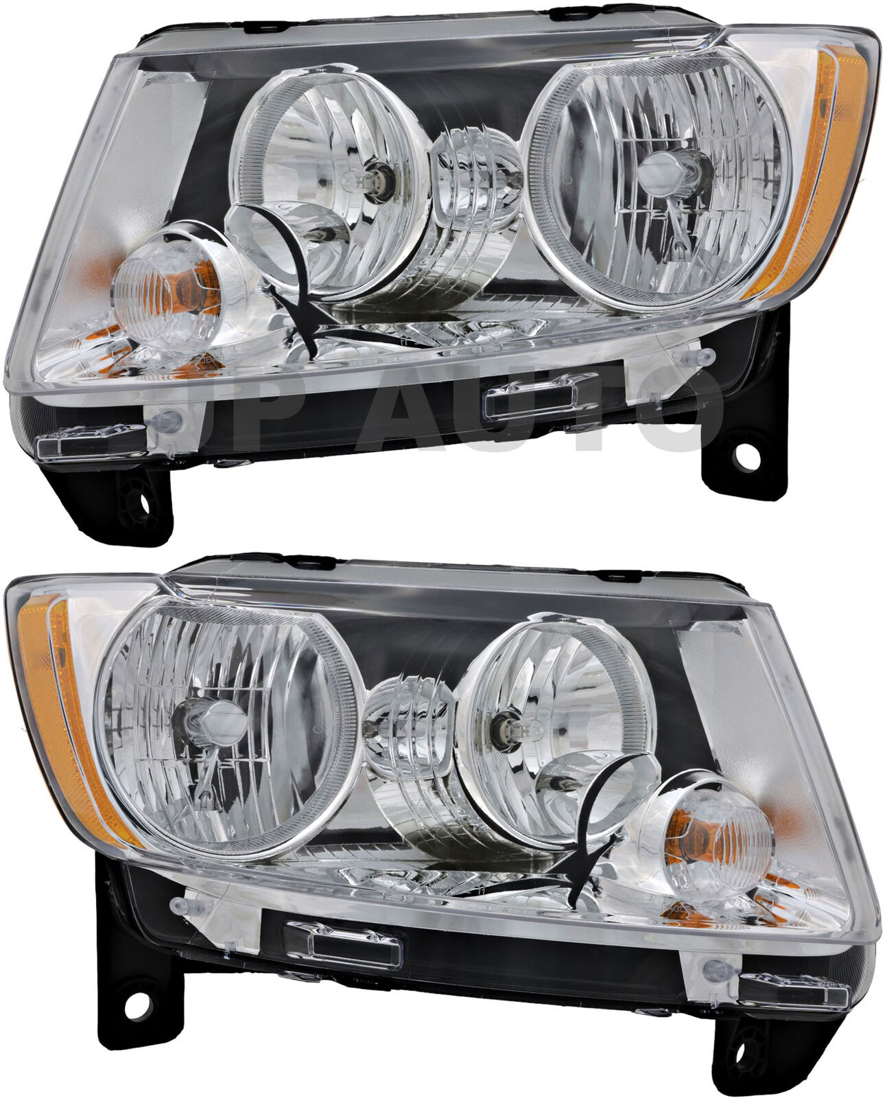 For 2011-2013 Jeep Grand Cherokee Headlight Halogen Set Pair