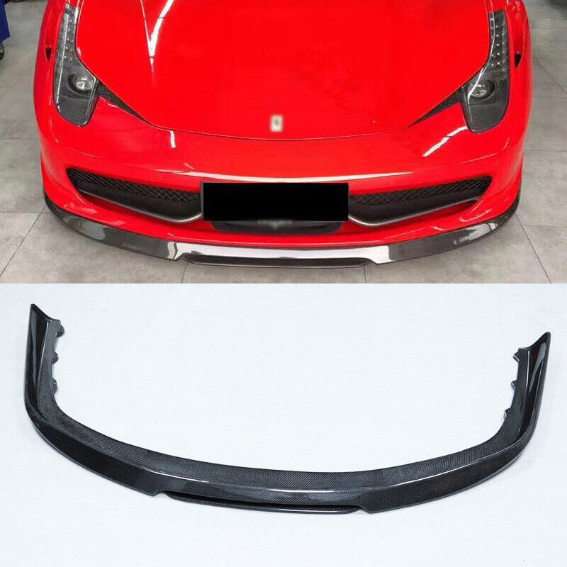 Carbon fiber Front Bumper Lip Spoiler V Style for Ferrari 458 Italia