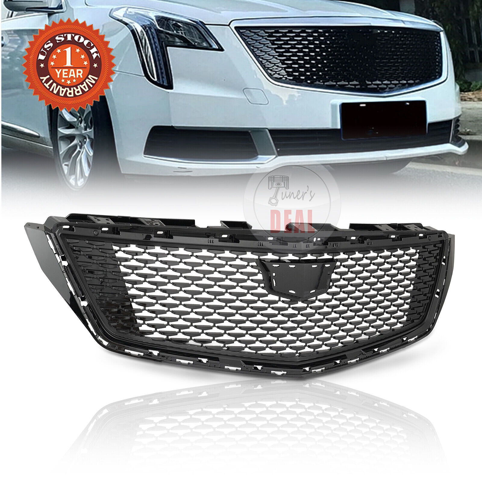 For 2018-2020 Cadillac XTS Front Bumpe Grille Gloss Black Diamond Style 
