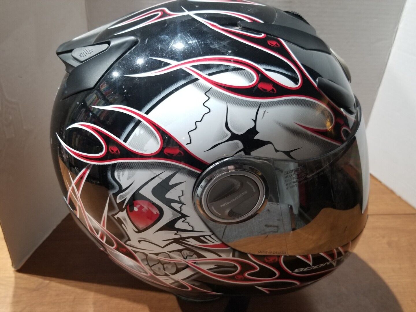 Scorpion EXO 700 “Crack Head” Helmet Mirror Visor Size XL , DOT Snell Approved