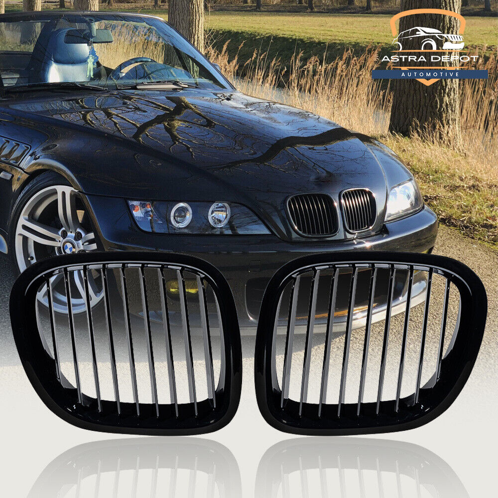 Gloss Black Front Kidney Grille For 95-02 BMW Z3 M  Z-Series Coupe Roadster 2DR