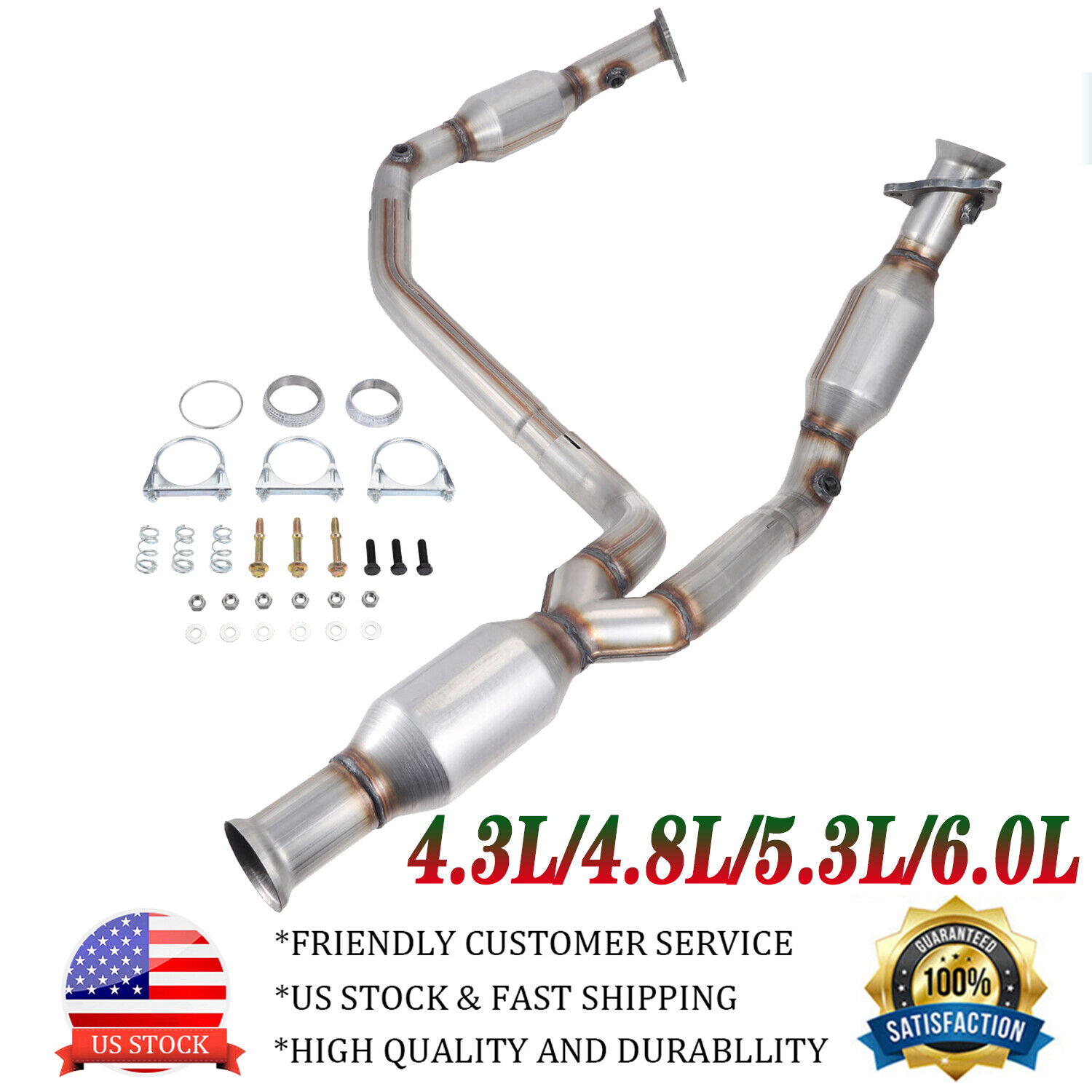Y-Pipe Catalytic Converter EPA for For Chevrolet Suburban 1500 5.3L(4WD) 09-14
