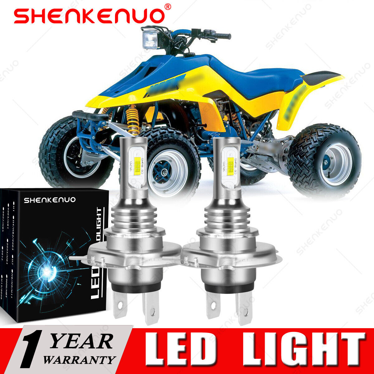 Super LED Light Bulbs for Suzuki LT250R LT500RL LT500R 09471-12060 Headlight: US