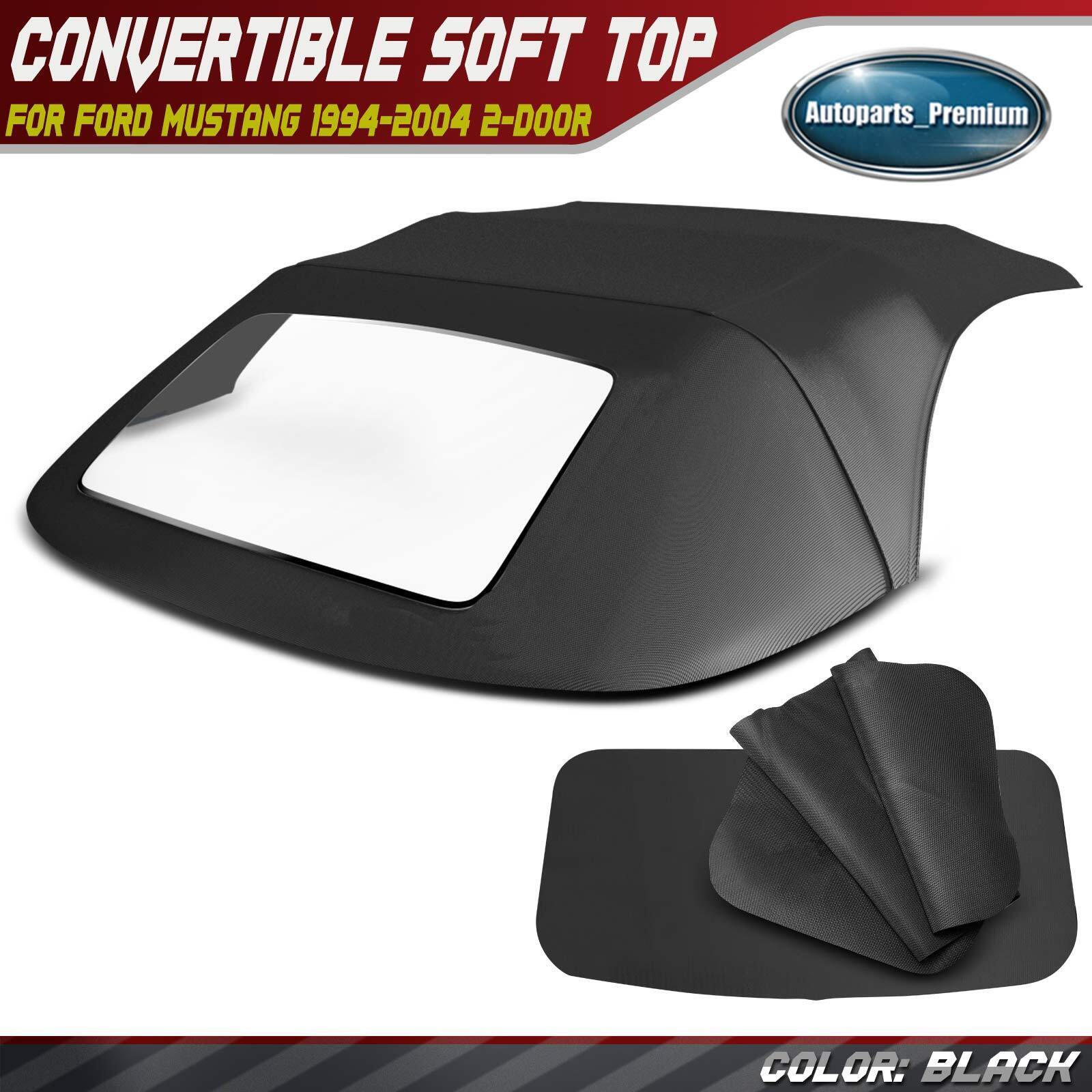 Convertible Soft Top with Plastic Window Black for Ford Mustang 1994-2004 2 Door