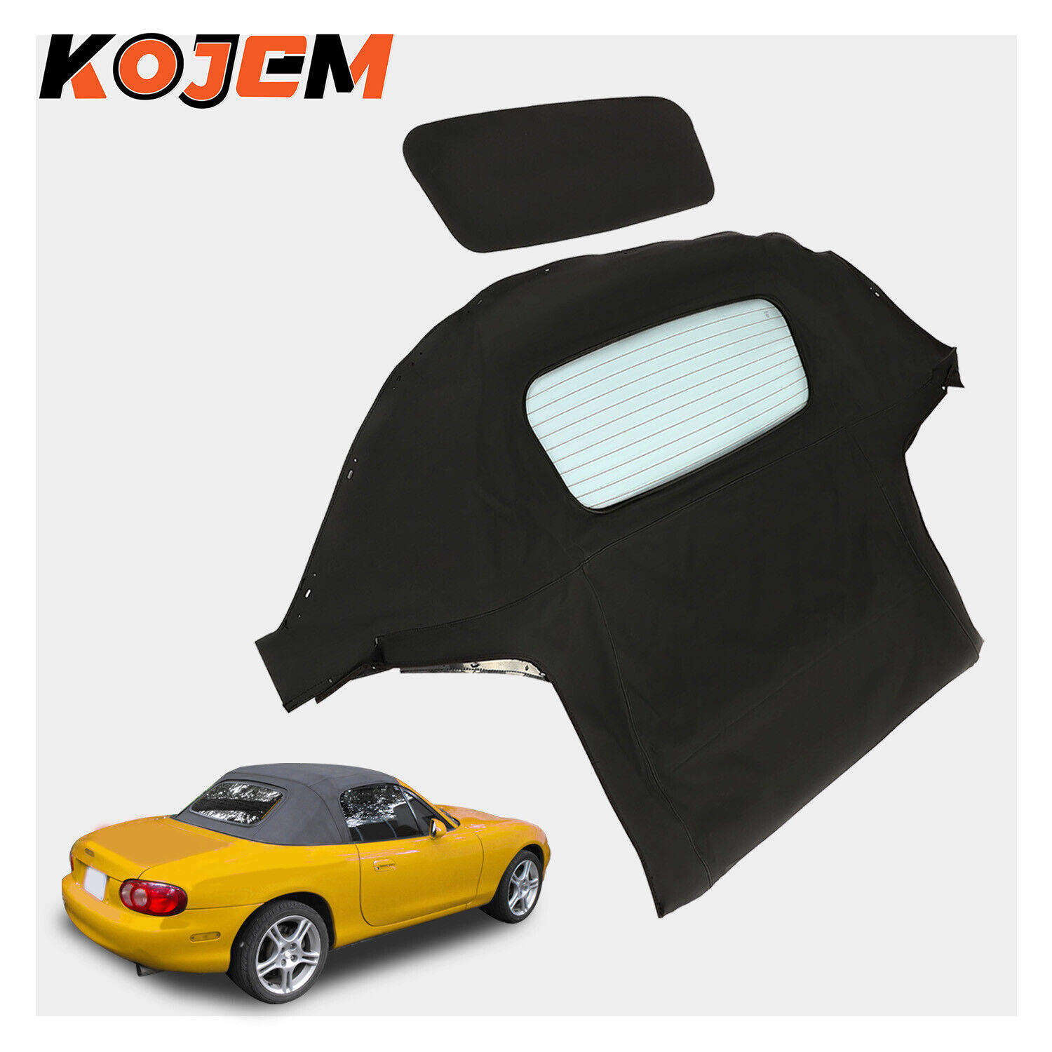 For 90-05 Mazda Miata Convertible Soft Top w/ Heated Glass Window Black Cabrio