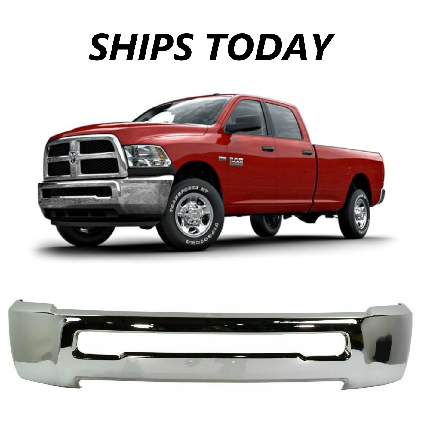 NEW Chrome Front Bumper For 2010-2018 Ram 2500 3500 Without Fogs SHIPS TODAY
