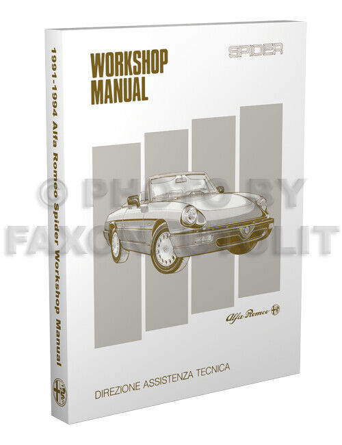 Alfa Romeo Spider Shop Manual 1991 1992 1993 1994 Veloce Repair Service Book CE