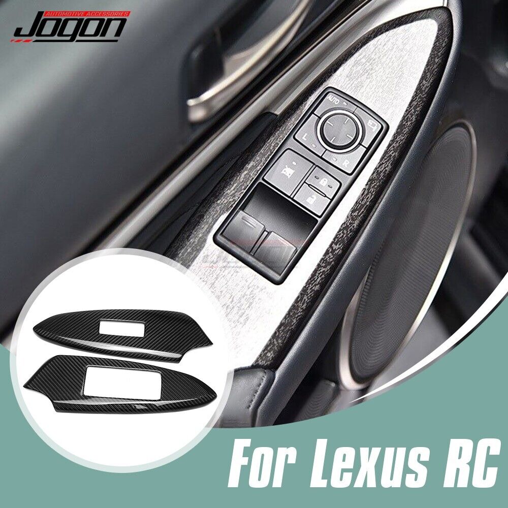 Dry Carbon Window Lock Button Cover Trim For Lexus RC300 RC350 F Sport 2015-2022
